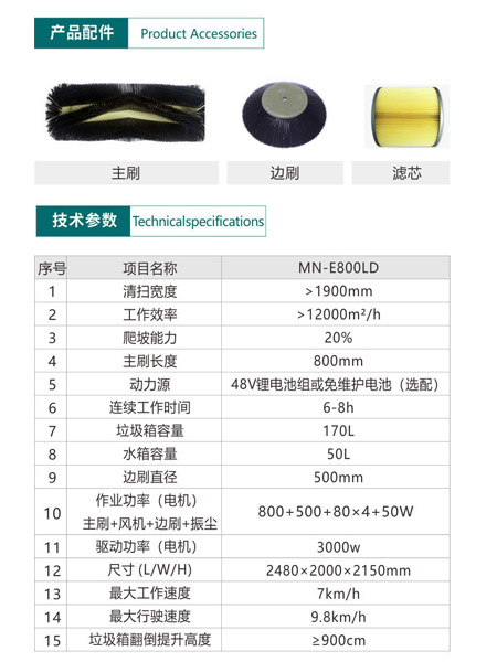 新型全封闭自卸式洛扎扫地机MN-E800LD